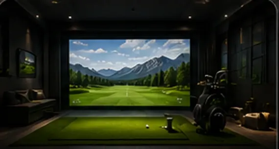 Example finished simulator room for Foresight GC3 Simulator Bundle