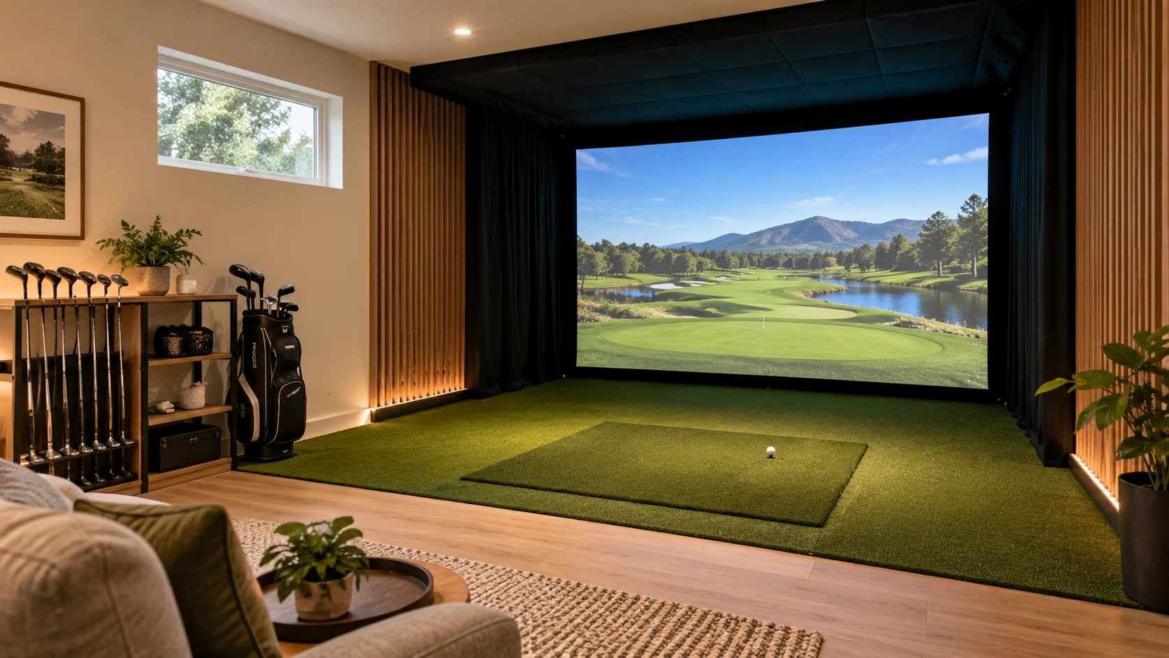 Spare room golf simulator inspiration